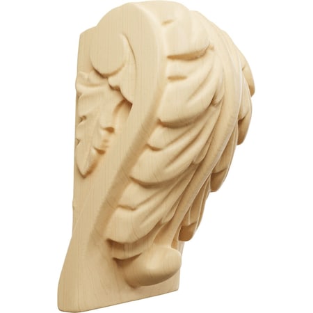 Ekena Millwork 1 3/4"W x 1 1/2"D x 3"H Mini Acanthus Leaf Block Corbel, Maple CORW01X01X03BAMA